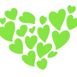 Tellhjerter grønn uten bakgrunn